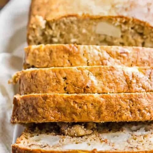 loaf of Apple Banana Bread sliced