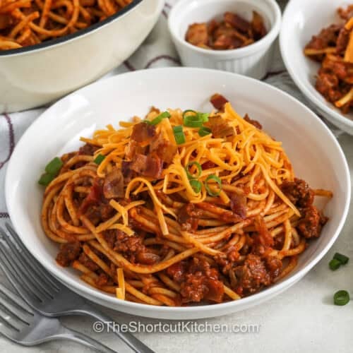 Cowboy Spaghetti in bowls