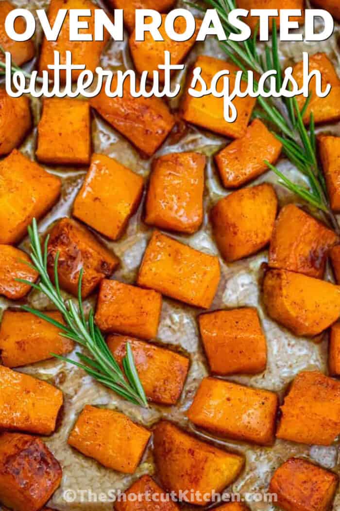 close up of Oven Roasted Butternut Squash