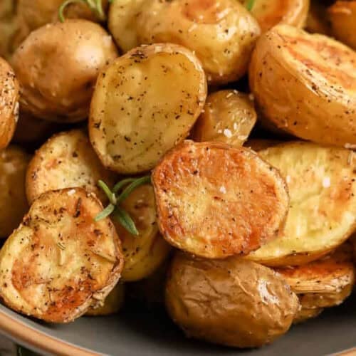 close up of Rosemary Roasted Potatoes.